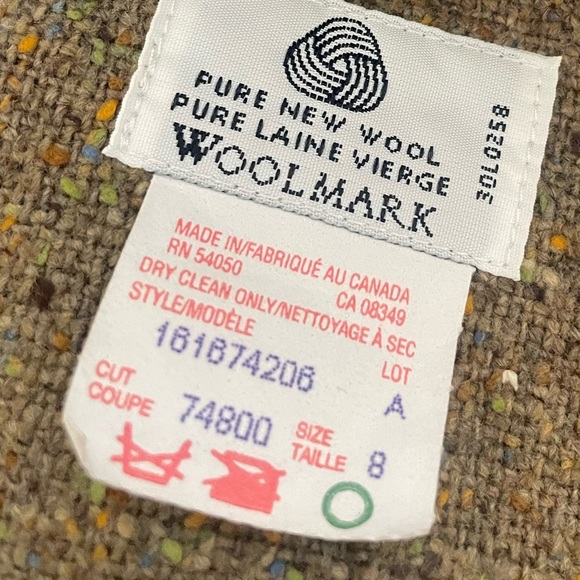 Jones New York | 2pc Skirt Blazer Suit. 100% wool. Speckle Olive Color. Size 6/8 - Picture 8 of 10